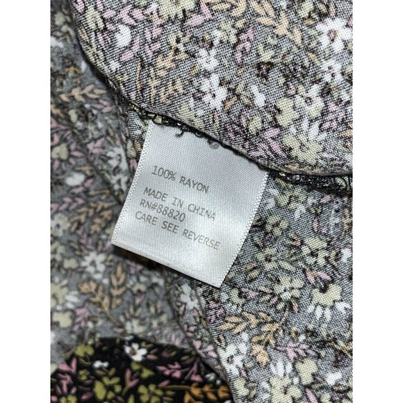 Jones New York Romantic Bohemian Tie Cuffs Floral 3/4 Sleeve Blouse Women's Plus - Picture 8 of 9